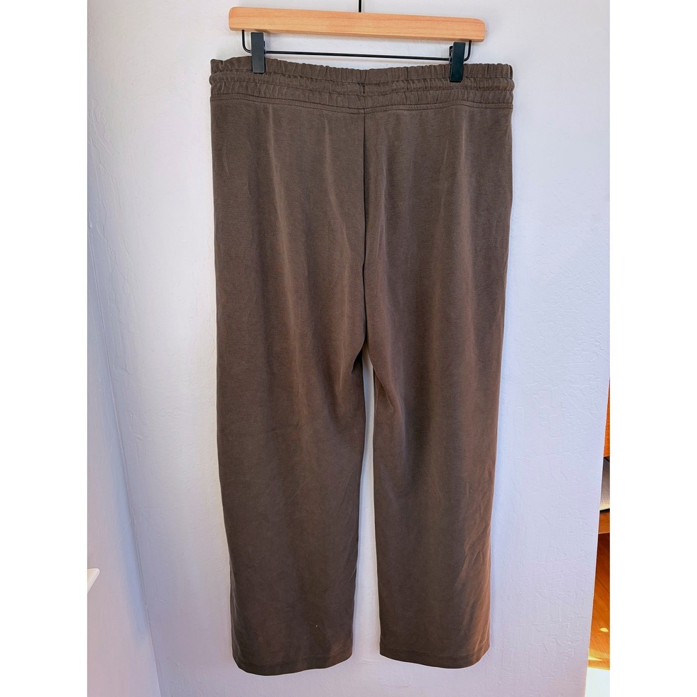 Athleta Pant Women's L Seasoft Mid Rise Straight Gray Drawstring Travel - Picture 2 of 9